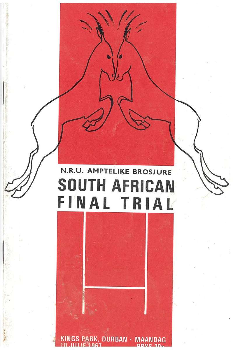 Rugby Programme Springbok final Trial 10 July 1967