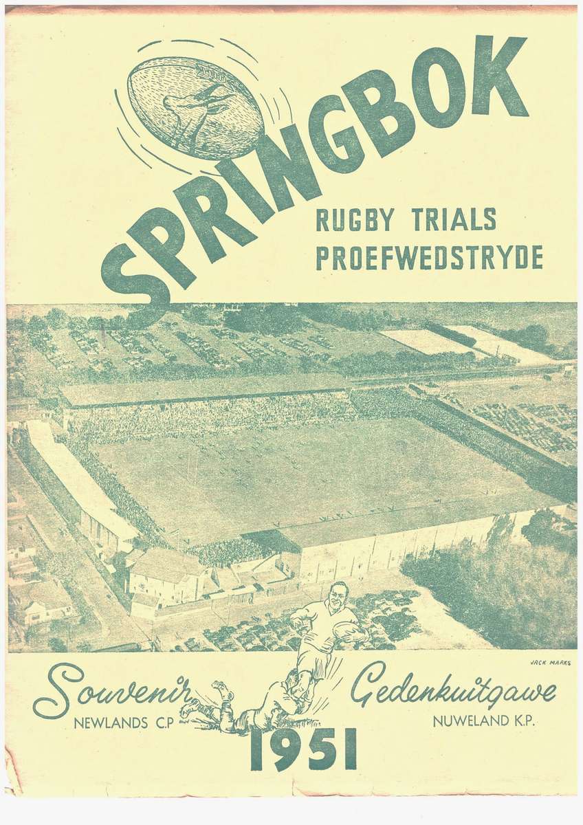 Souvenir Programme Springbok Trials 1951 Newlands