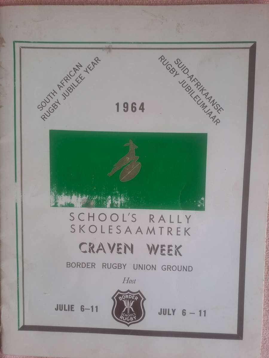 Rugby brochure. 1964 Craven Week Tournament East London. First ever Craven Week