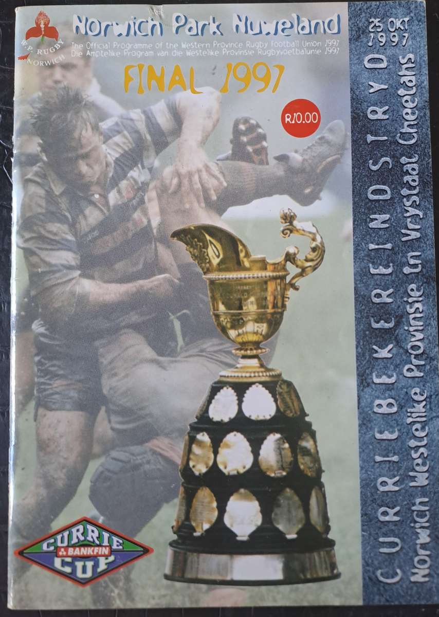 Rugby programme. Western Province v Free State 25 October 1997 CURRIE CUP FINAL Newlands