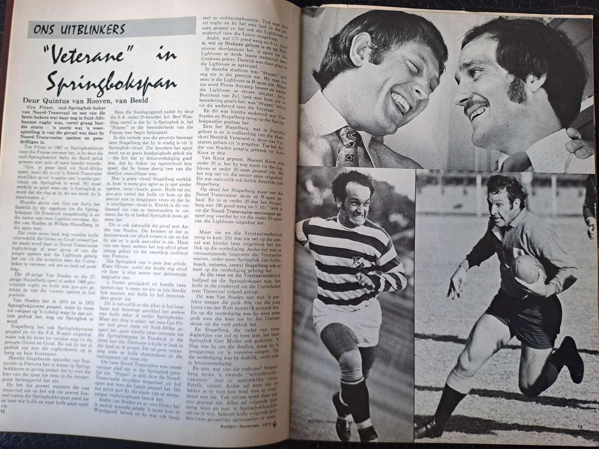 Rugby magazine November 1974 Vol. 1 No.8 See condition