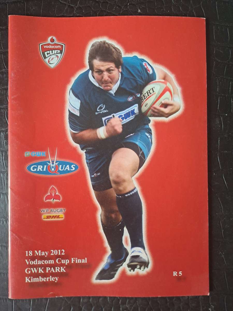 Rugby programme. Griquas v Western Province Vodacom Cup FINAL 18 May 2012 (Kimberley)