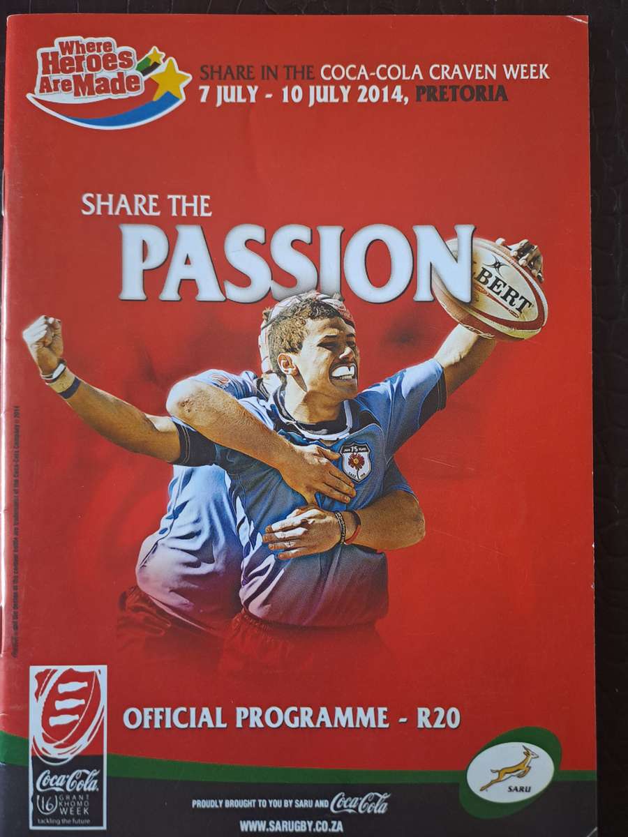 Rugby programme u.16 Grant Khomo Week 2019 TUT, Pretoria