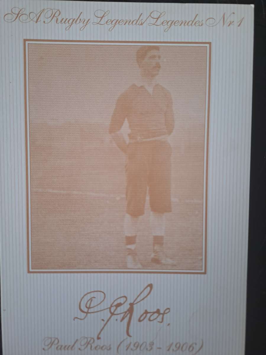 Rugby post cards. Unused. 8 X Springbok legends in sepia. Details: see below