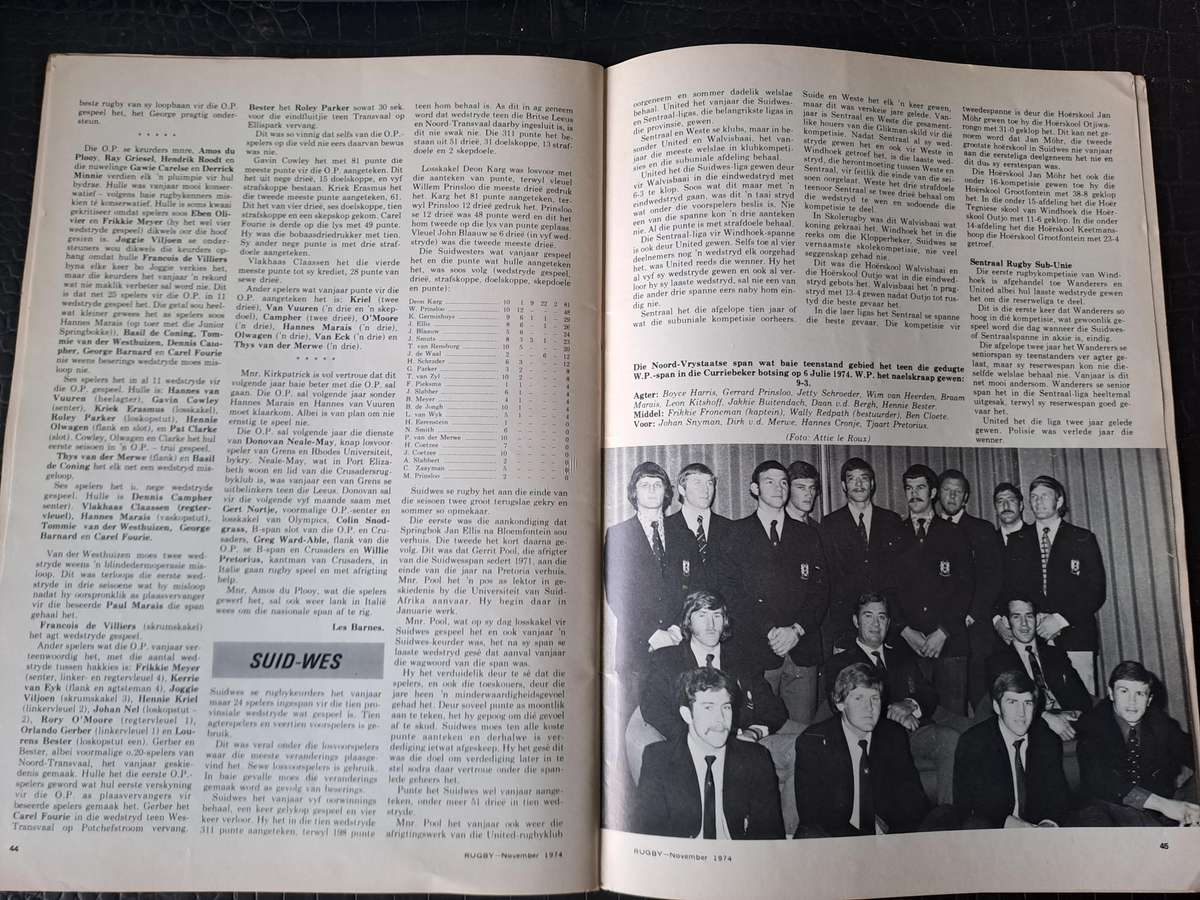 Rugby magazine November 1974 Vol. 1 No.8 See condition