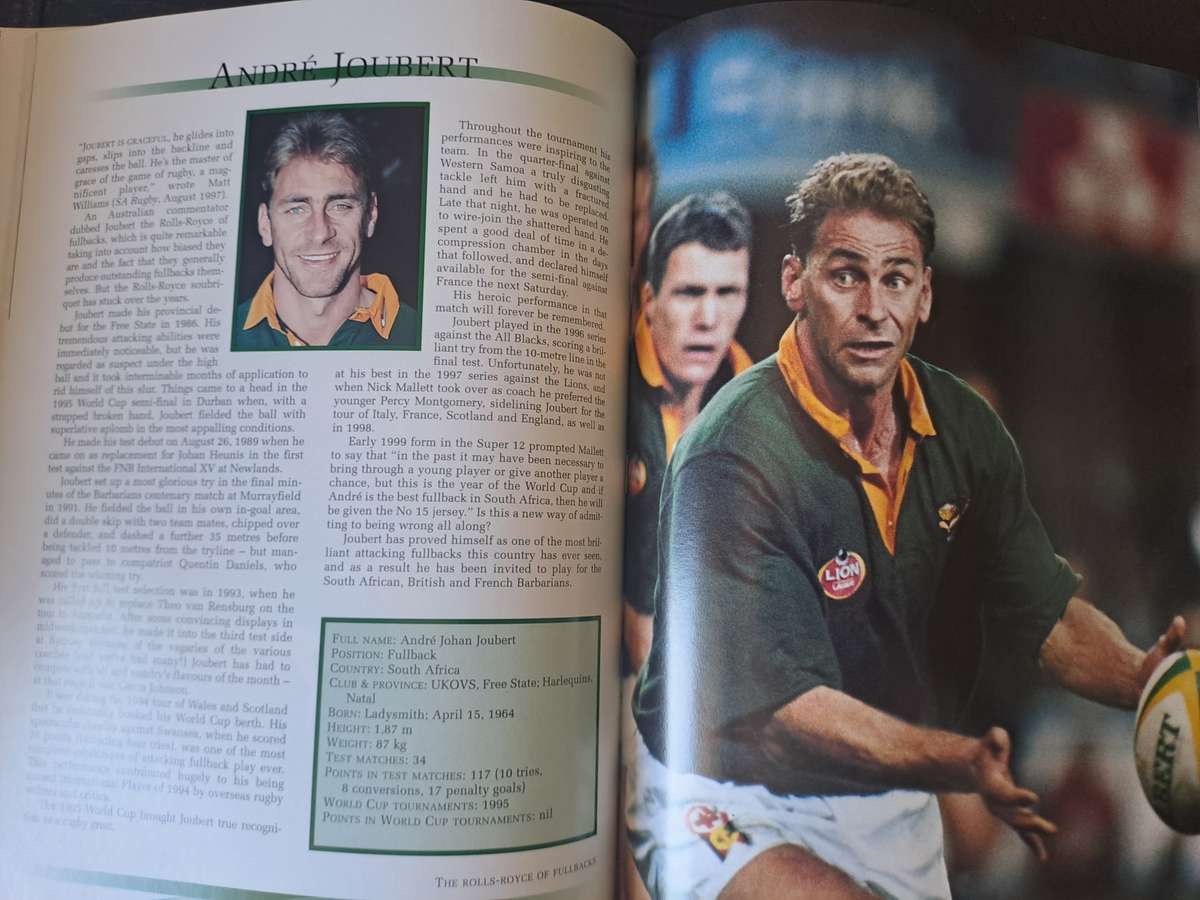 Rugby book World Cup Greats by Zandberg Jansen & Gideon Nieman (1999) As new