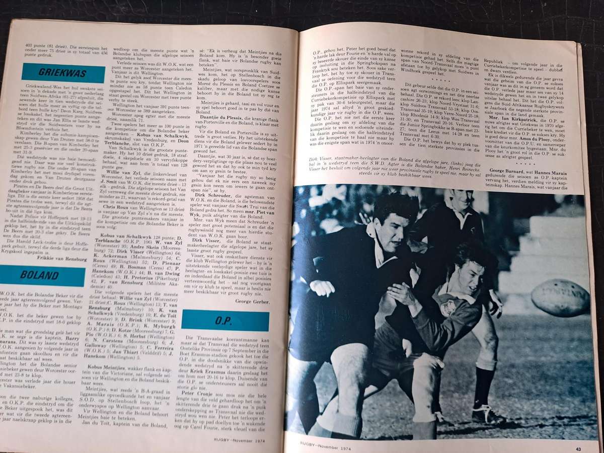 Rugby magazine November 1974 Vol. 1 No.8 See condition
