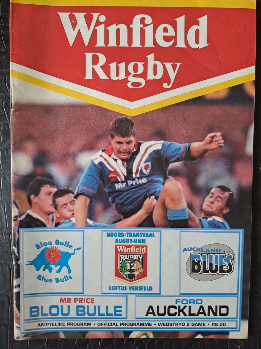 Rugby programme. Blue Bulls v Auckland 1 March 1997 Loftus Versfeld