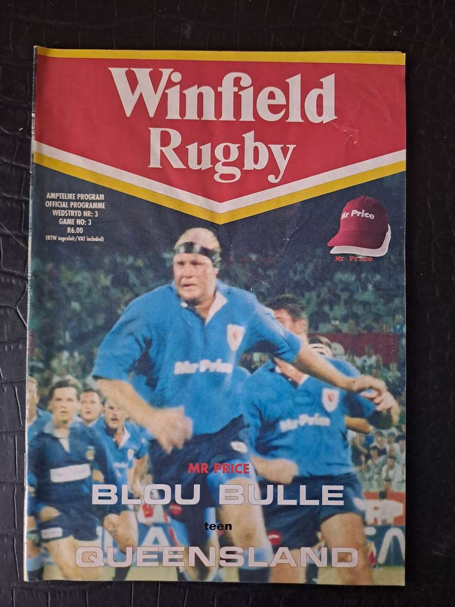 Rugby programme Blue Bulls v Queensland Reds 8 March 1997 Super 12 Loftus Versfeld
