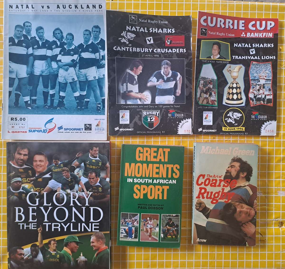Selection of rugby programmes, books