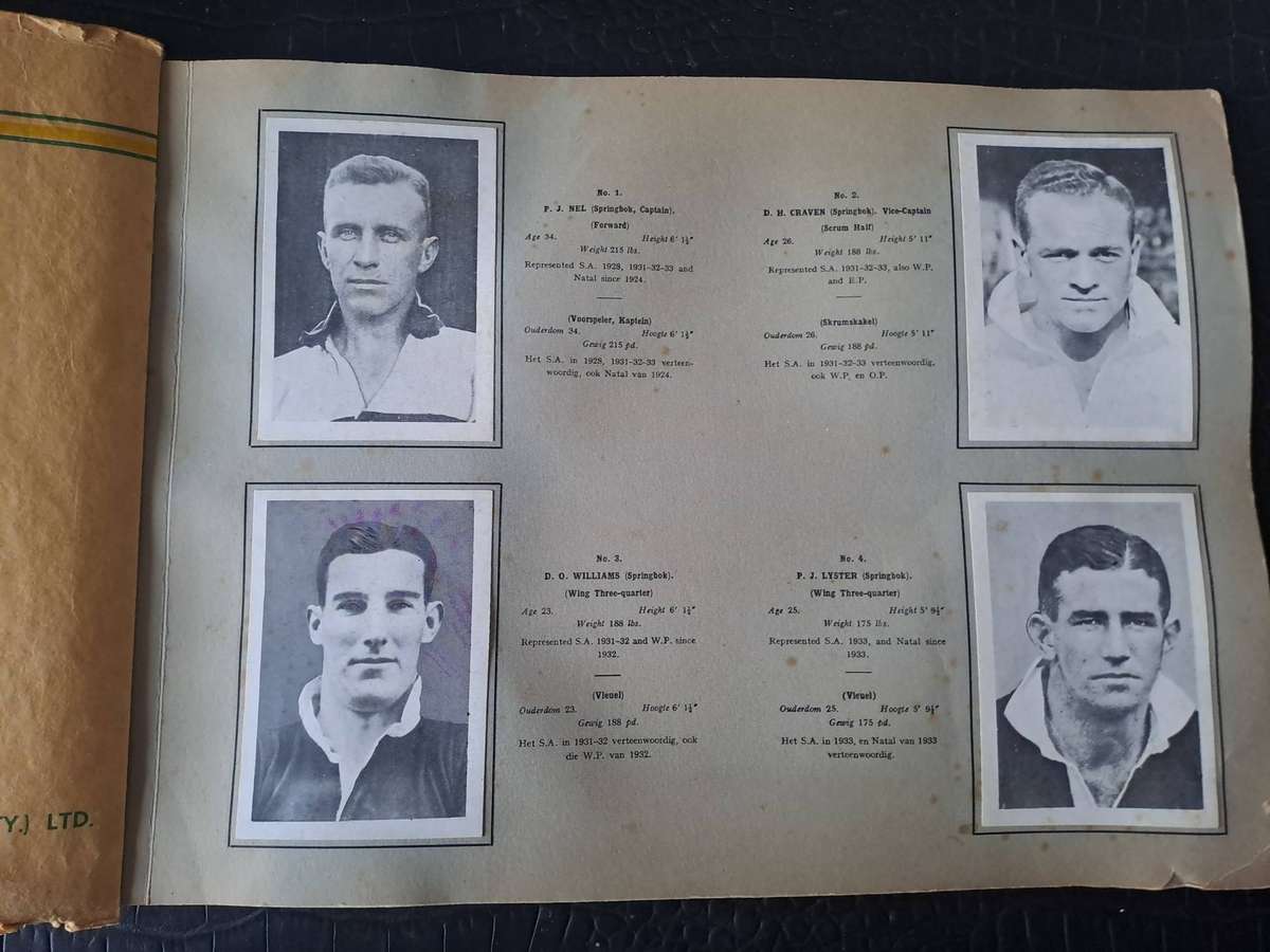 Rugby Souvenir Album. The South African 1937 Rugby Team to Australia and NZ (See below for details)