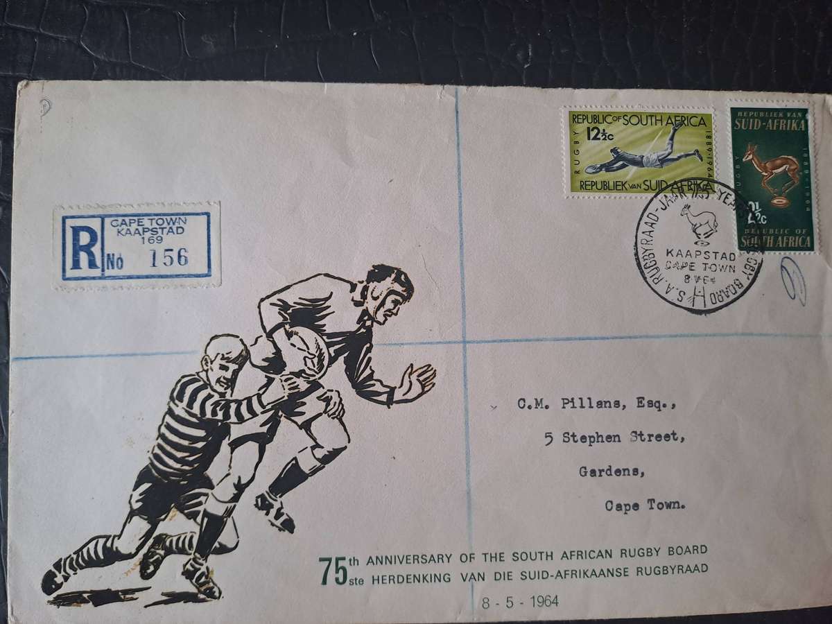 Rugby FDC 75th Anniversary of the South African Rugby Board 8-5-1964