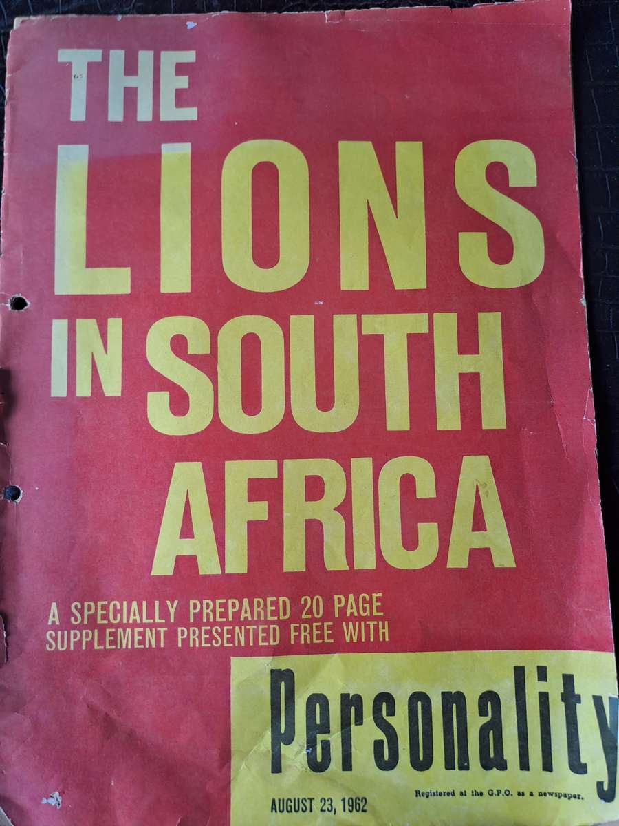 Rugby brochure. Supplement Personality Post tour British & Irish Lions to SA 18 pp See below