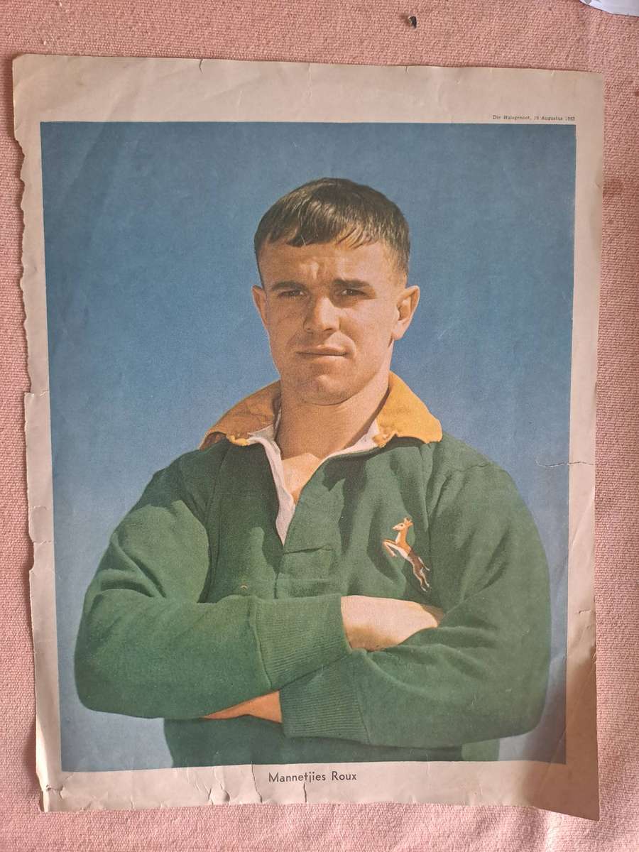 Rugby photo. Original magazine photo Mannetjies Roux 1962