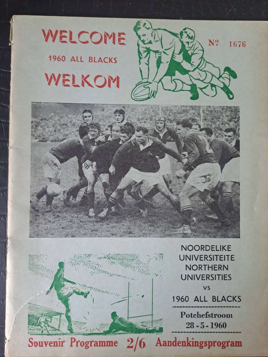 Rugby programme Northern Universities v All Blacks 28 May 1960