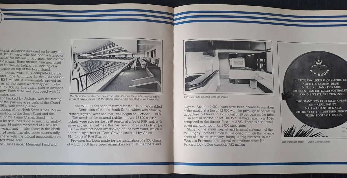 Rugby brochure. Newlands 100 Years 1890-1990 25 pp