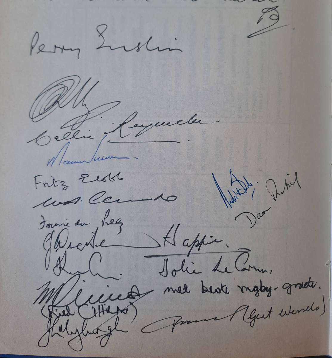 Rugby book. Pretoria Rugby Club. Very scarce. Signed. See below for details of signatures
