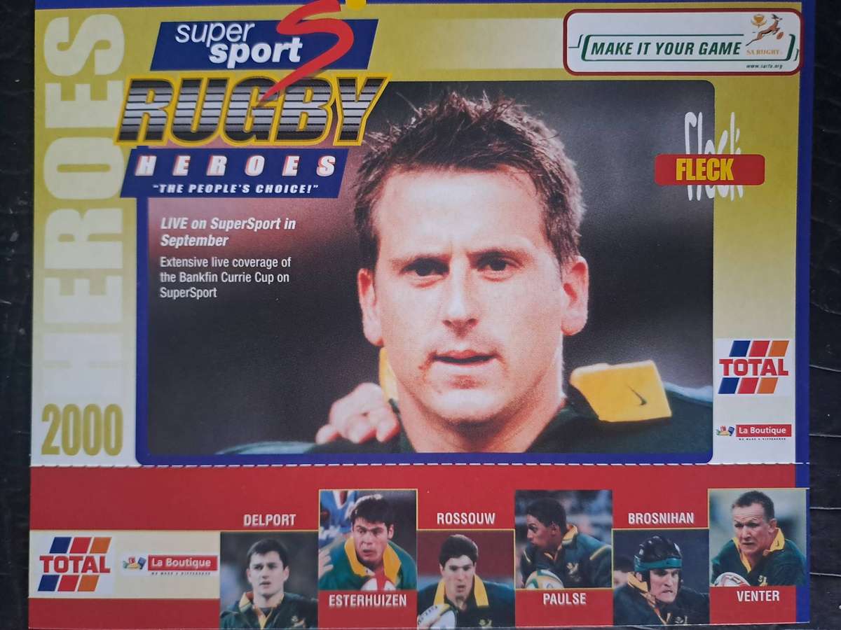 Rugby card. SuperSport/Total 2000 Rugby Heroes. Robbie Fleck