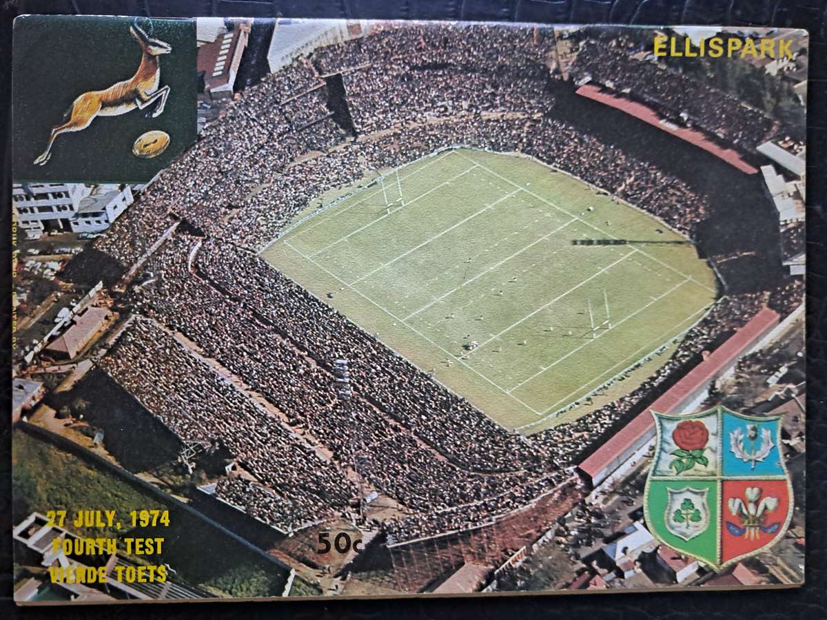 Rugby programme South Africa v British and Irish Lions 27 July 1974 Ellis Park