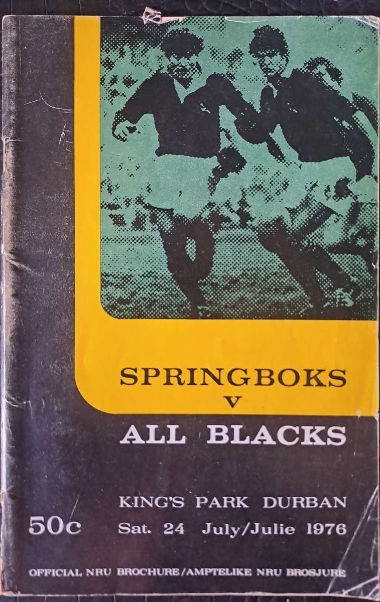 Rugby programme South Africa v New Zealand 24 July 1976 Durban