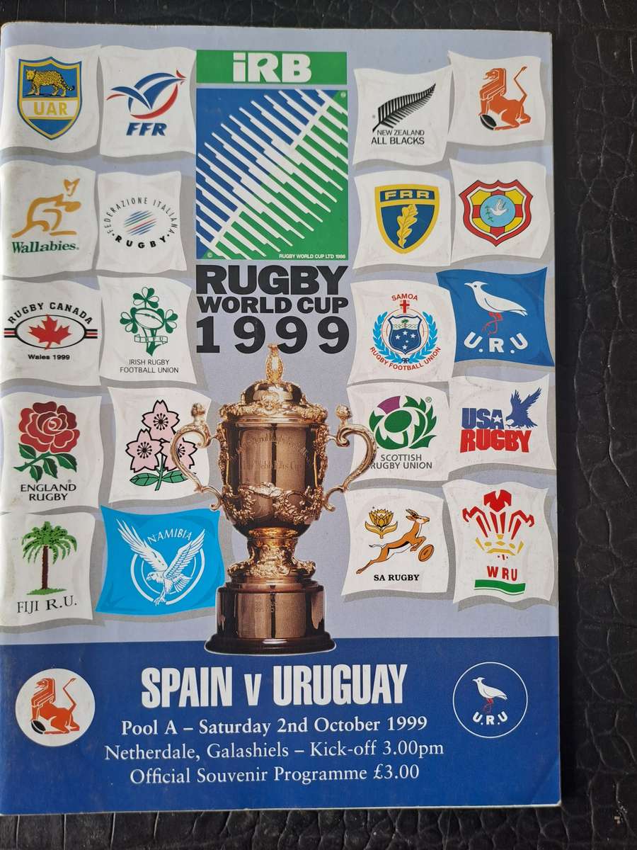 Rugby programme Spain v Uruguay Sat 2 Oct 1999. Galashiels RWC 1999