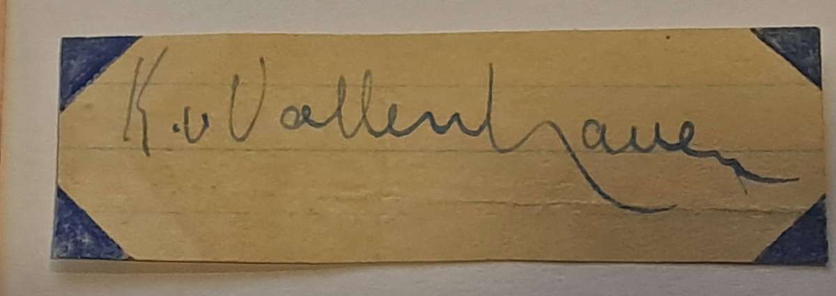Rugby signature. Karel Tom van Vollenhoven Springbok 1955-56