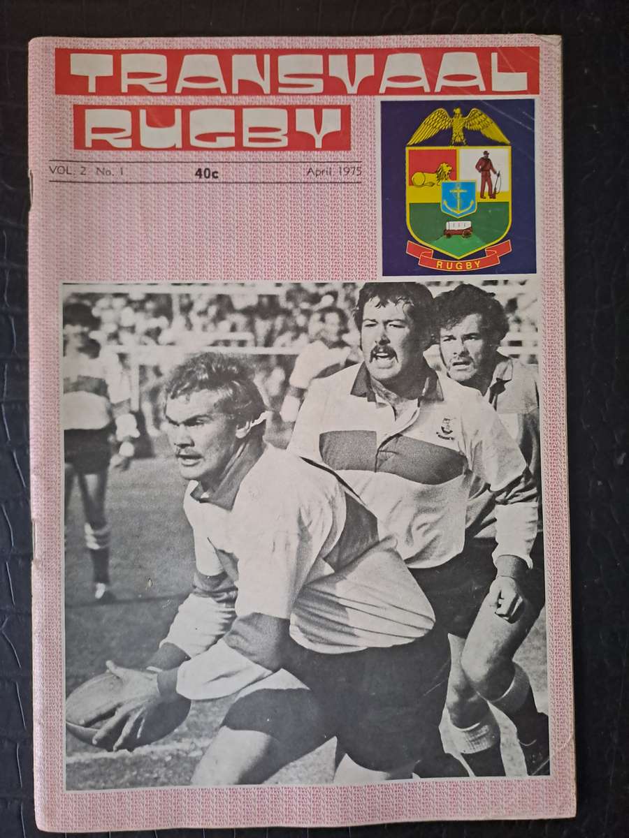 Rugby programme Transvaal v WP 26 April 1975 Ellis Park slight water wrinkle spine frayed