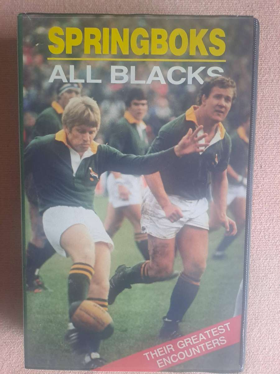 Rugby video.  Springboks -- All Blacks. Their greatest encounters. See condition below