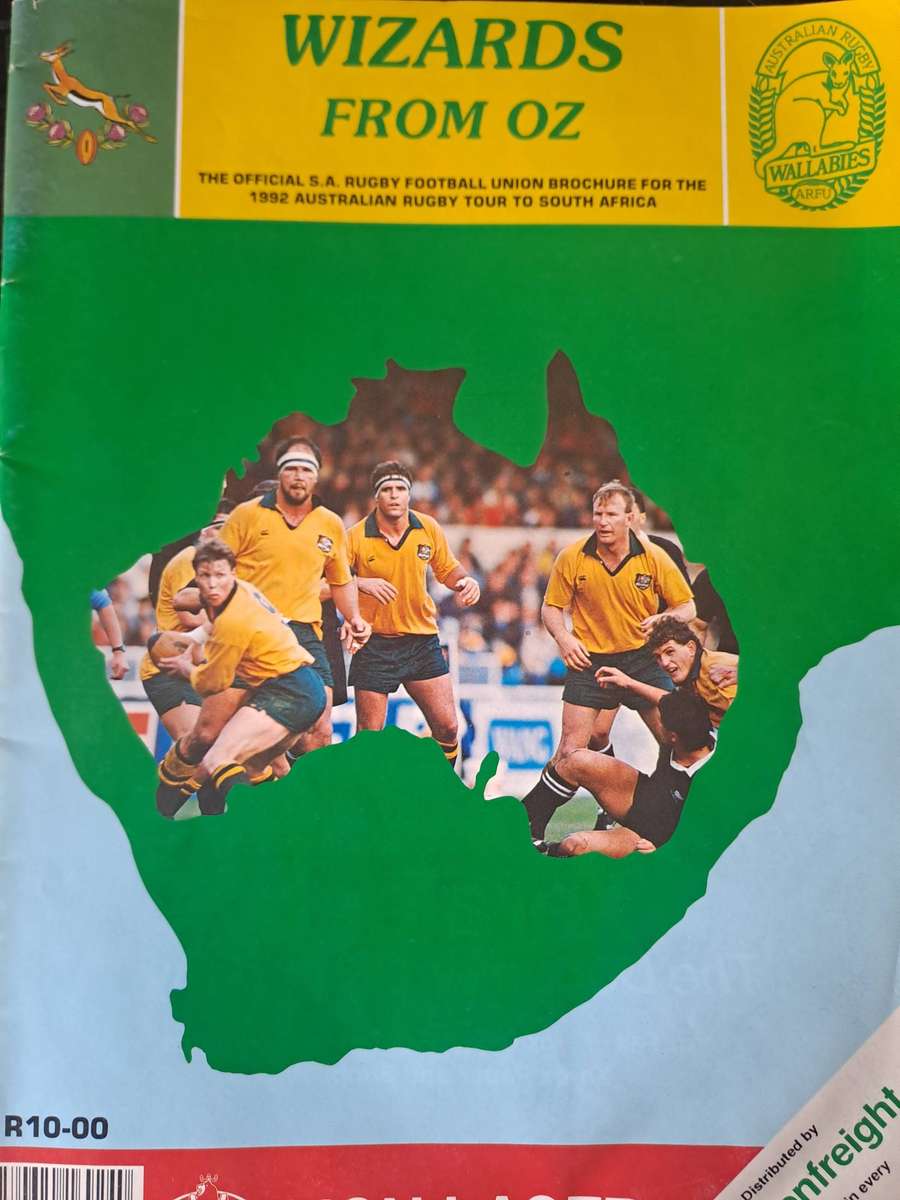 Rugby pre-tour brochure 1992 Wallabies to South Africa 38 pp