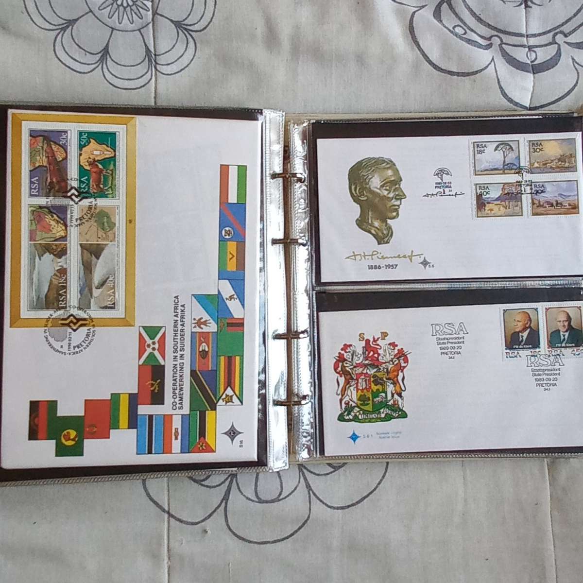 FDC Album - 22 Double-sided Album Pages - Includes RSA FDC's