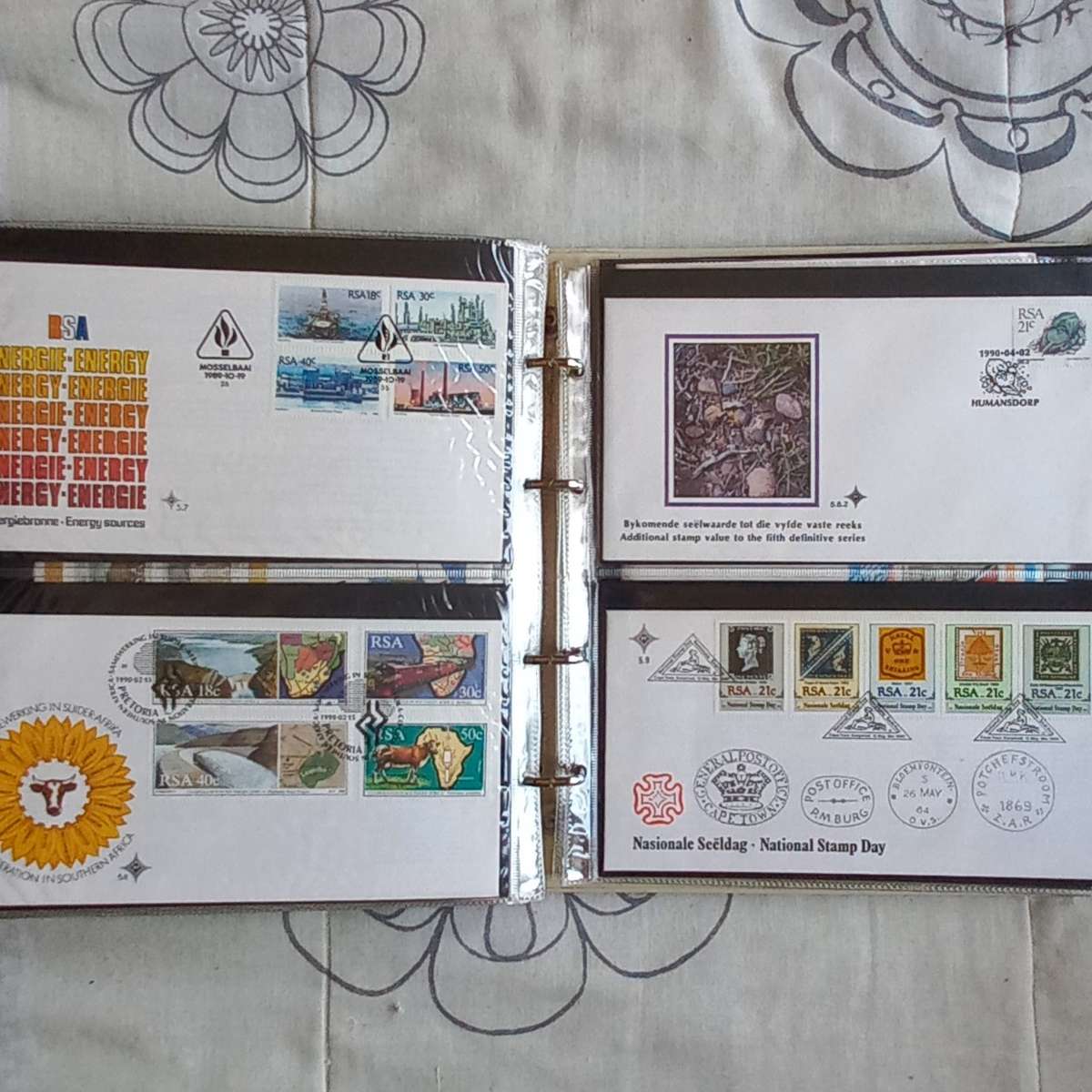 FDC Album - 22 Double-sided Album Pages - Includes RSA FDC's