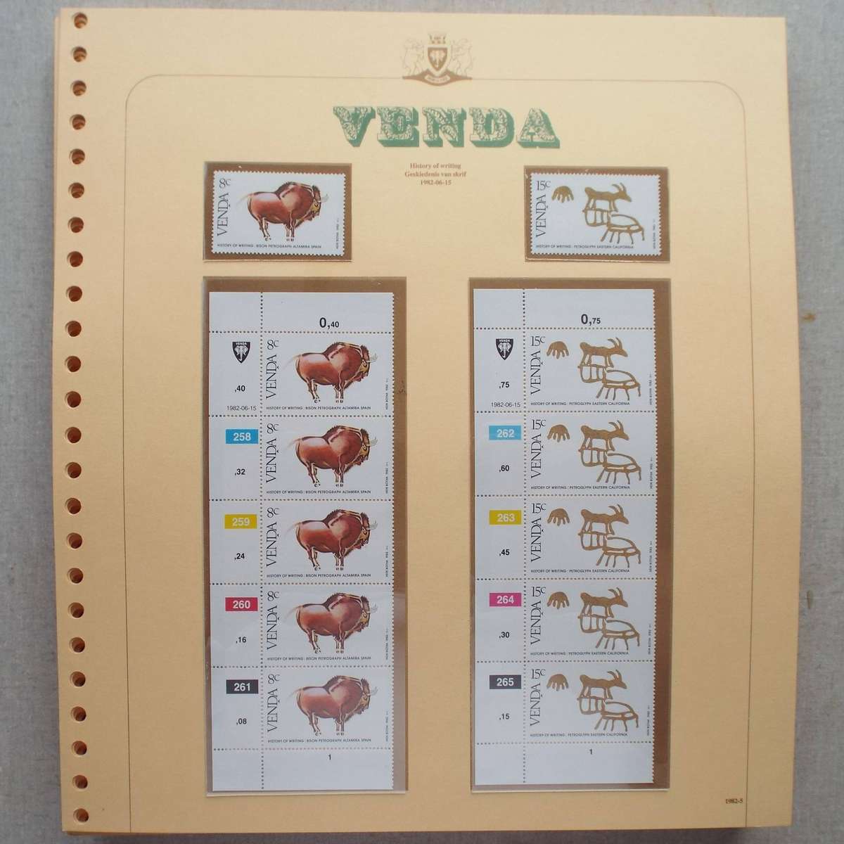VENDA  - 1982-84 on Loose "INTERSAPA" Pages