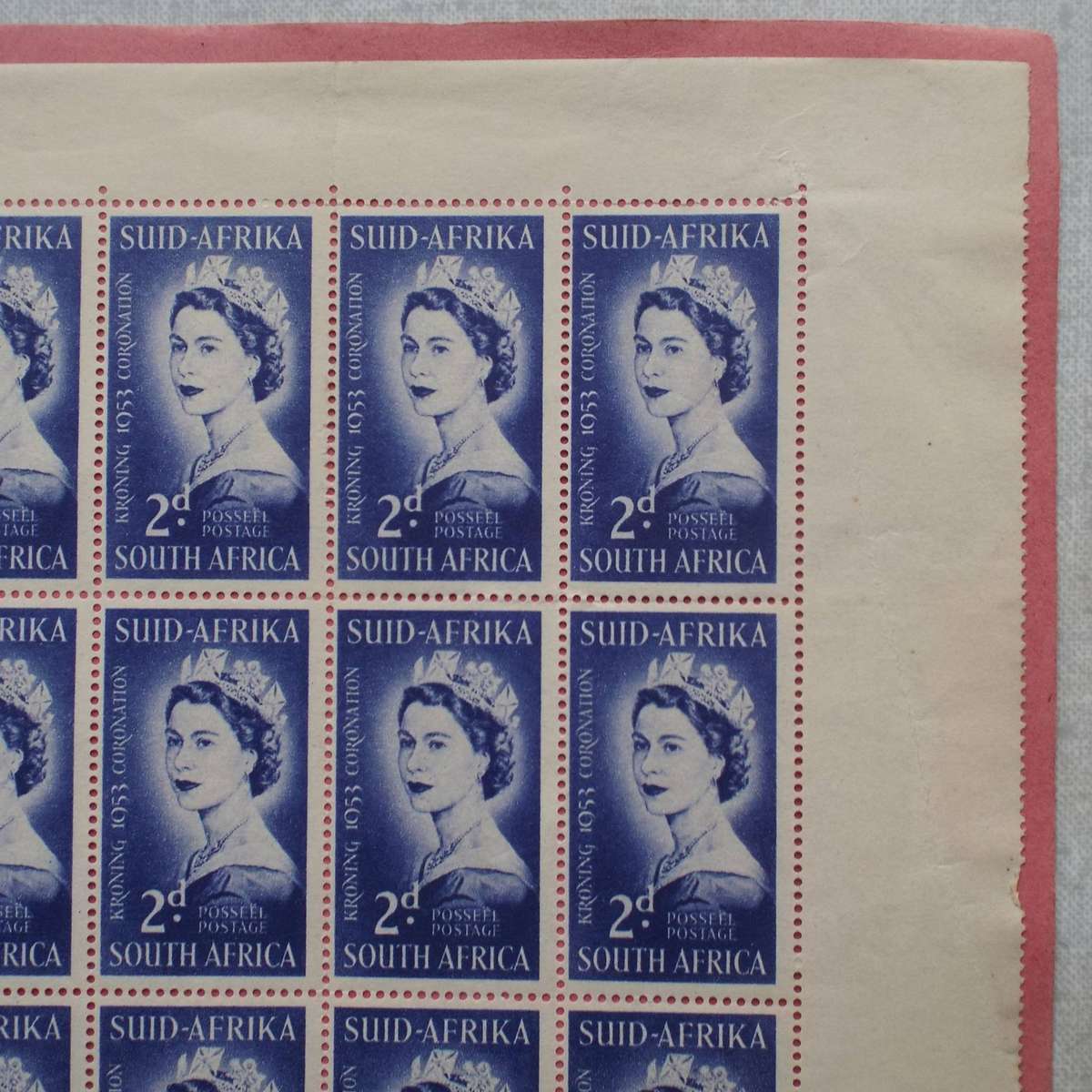 Union - 1953 Coronation of QEII - Full Sheet of 60 (Left Side of Gutter) - Unused
