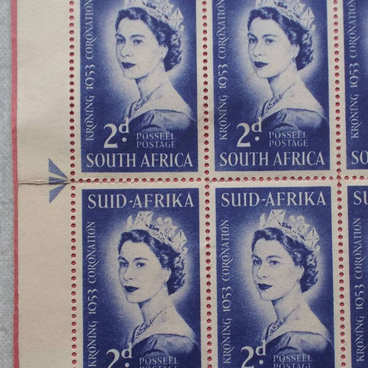 Union - 1953 Coronation of QEII - Full Sheet of 60 (Left Side of Gutter) - Unused