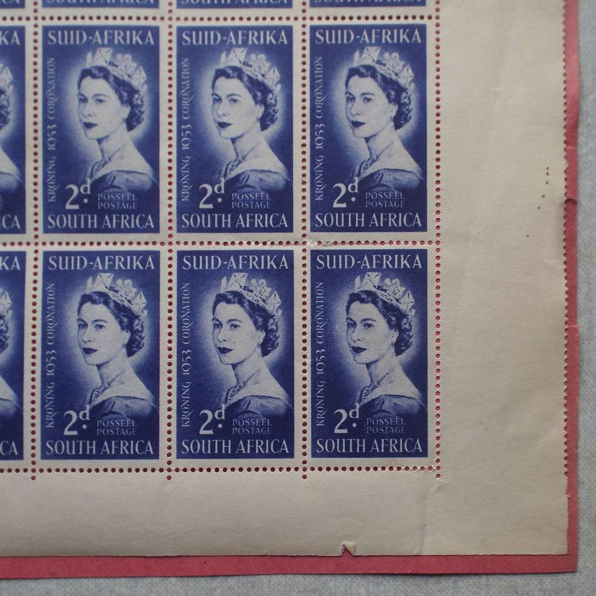 Union - 1953 Coronation of QEII - Full Sheet of 60 (Left Side of Gutter) - Unused