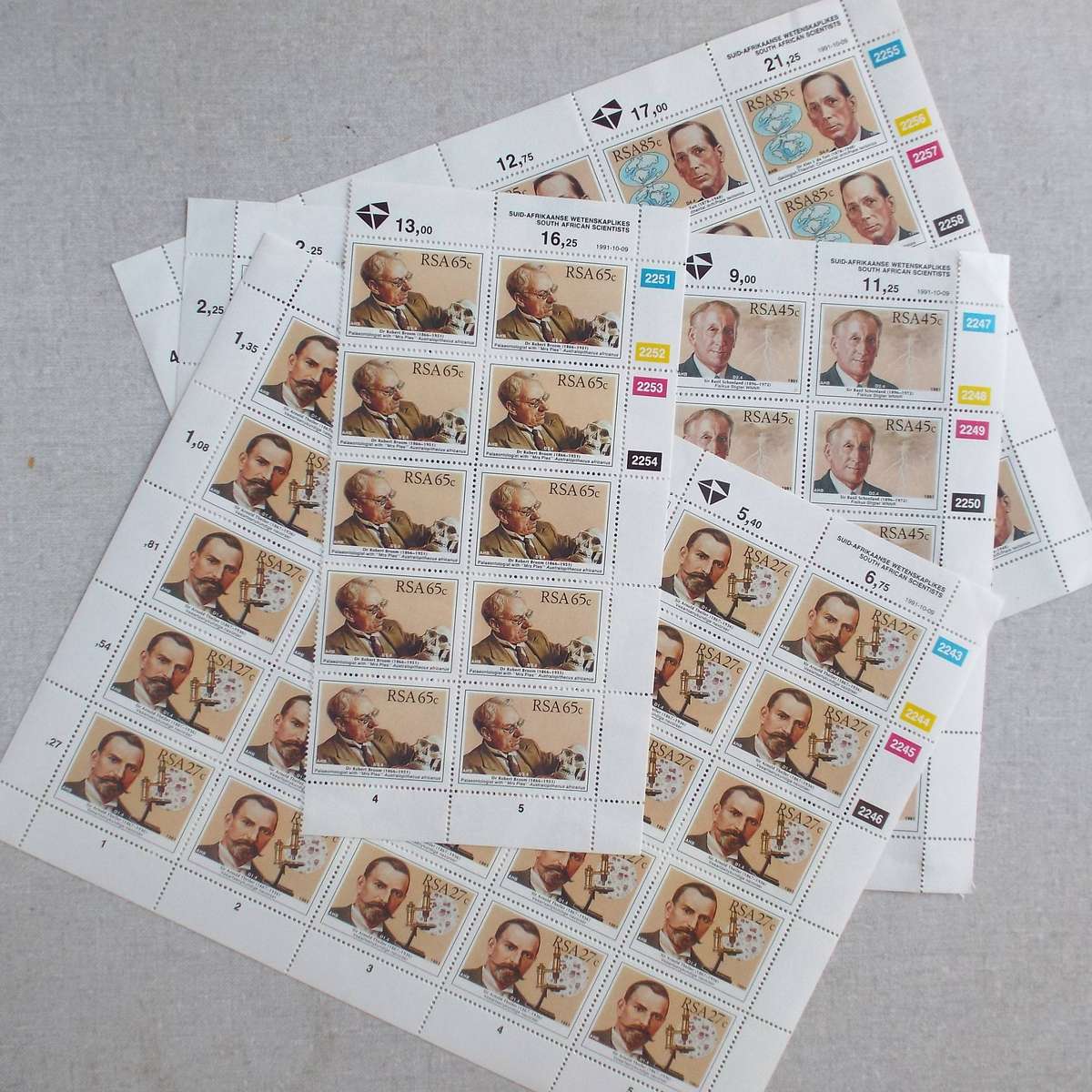 RSA - 1991 South African Scientists - Set in Full Sheet/Block - Unused