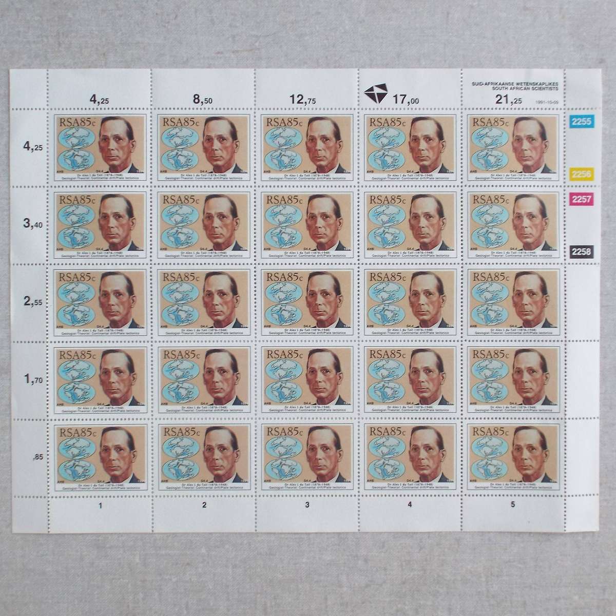 RSA - 1991 South African Scientists - Set in Full Sheet/Block - Unused