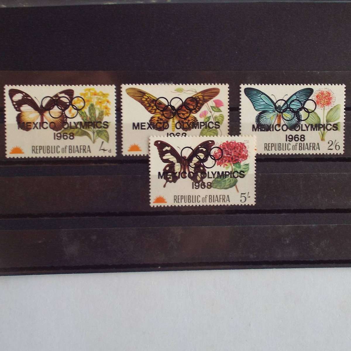 Thematics - Butterflies  - 4 stamps - Biafra - No Duplication