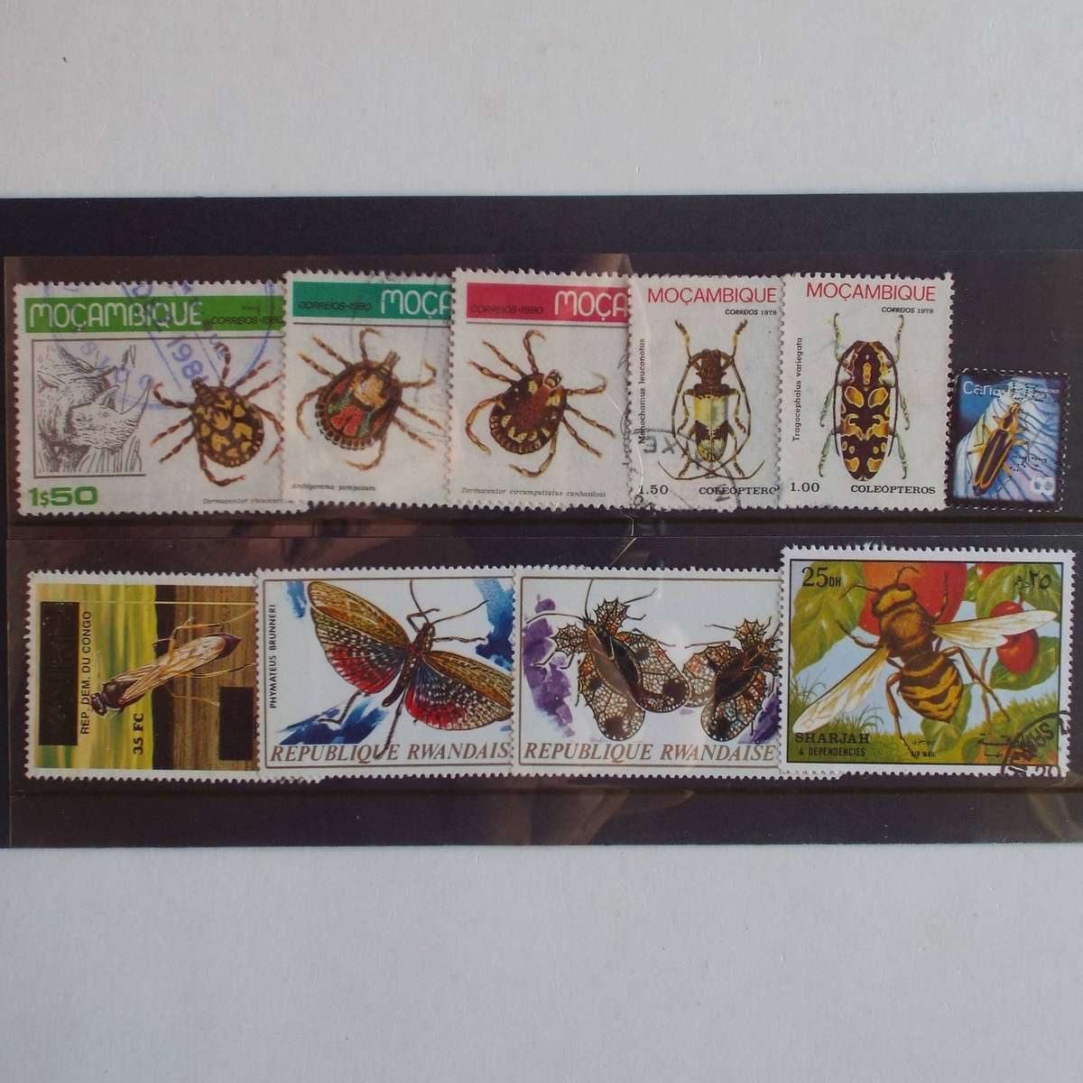Thematics - Insects - 10 stamps - Mixed World - No Duplication