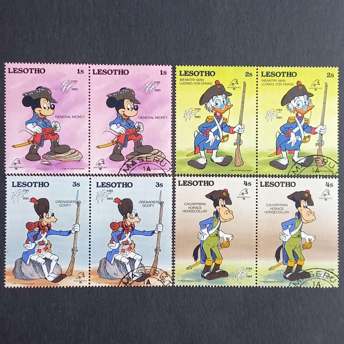 Lesotho - 1989 Philexfrance '89 Int Stamp Exhib - Full Set of Pairs - Unused/CTO