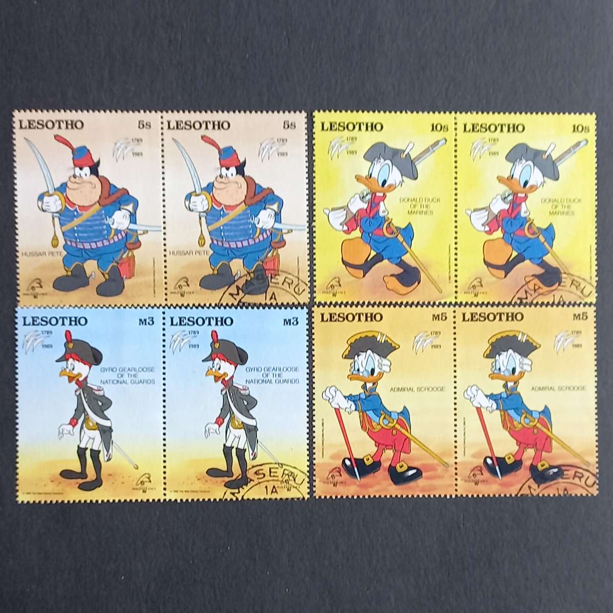 Lesotho - 1989 Philexfrance '89 Int Stamp Exhib - Full Set of Pairs - Unused/CTO