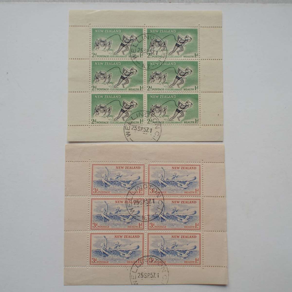 New Zealand - 1957 Health Stamps - Full Set in Miniature Sheets - Used