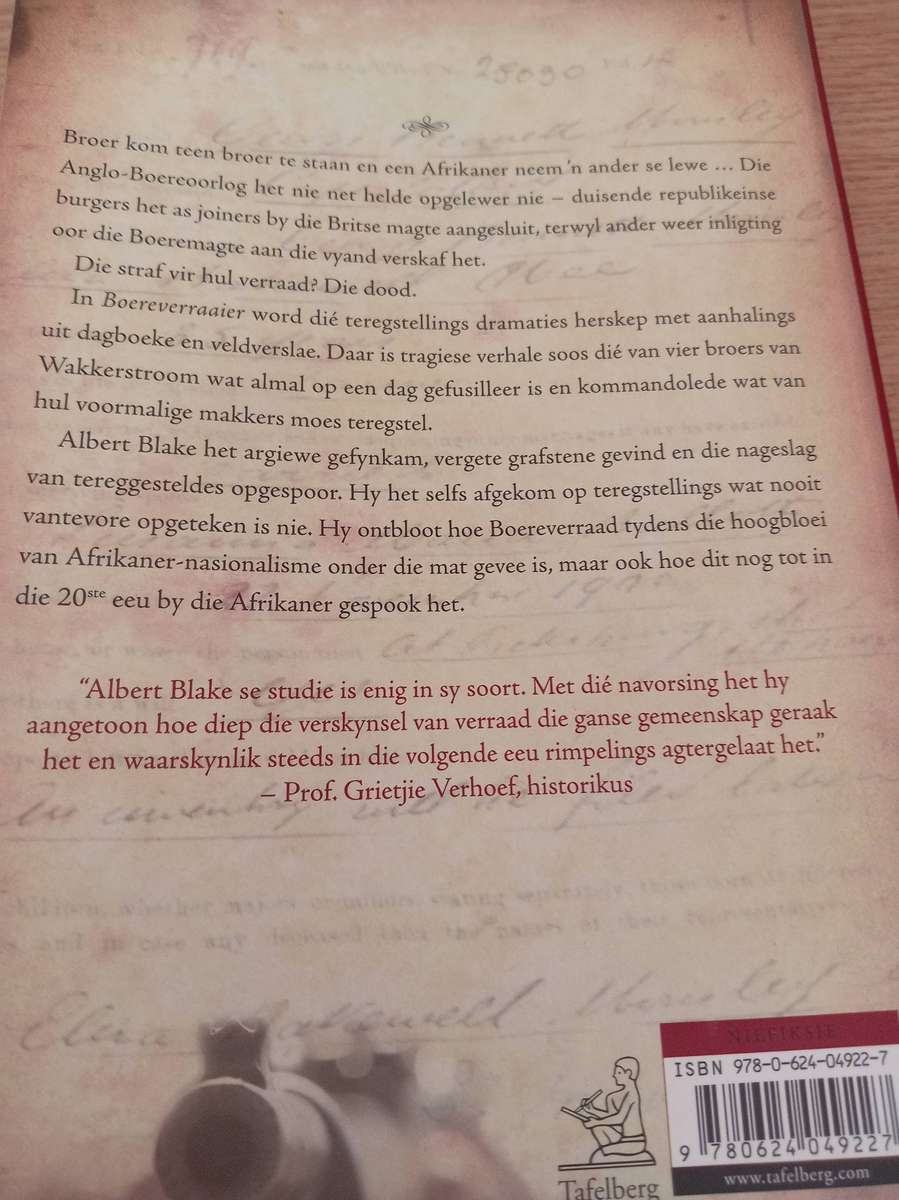Boereverraaier : Albert Blake