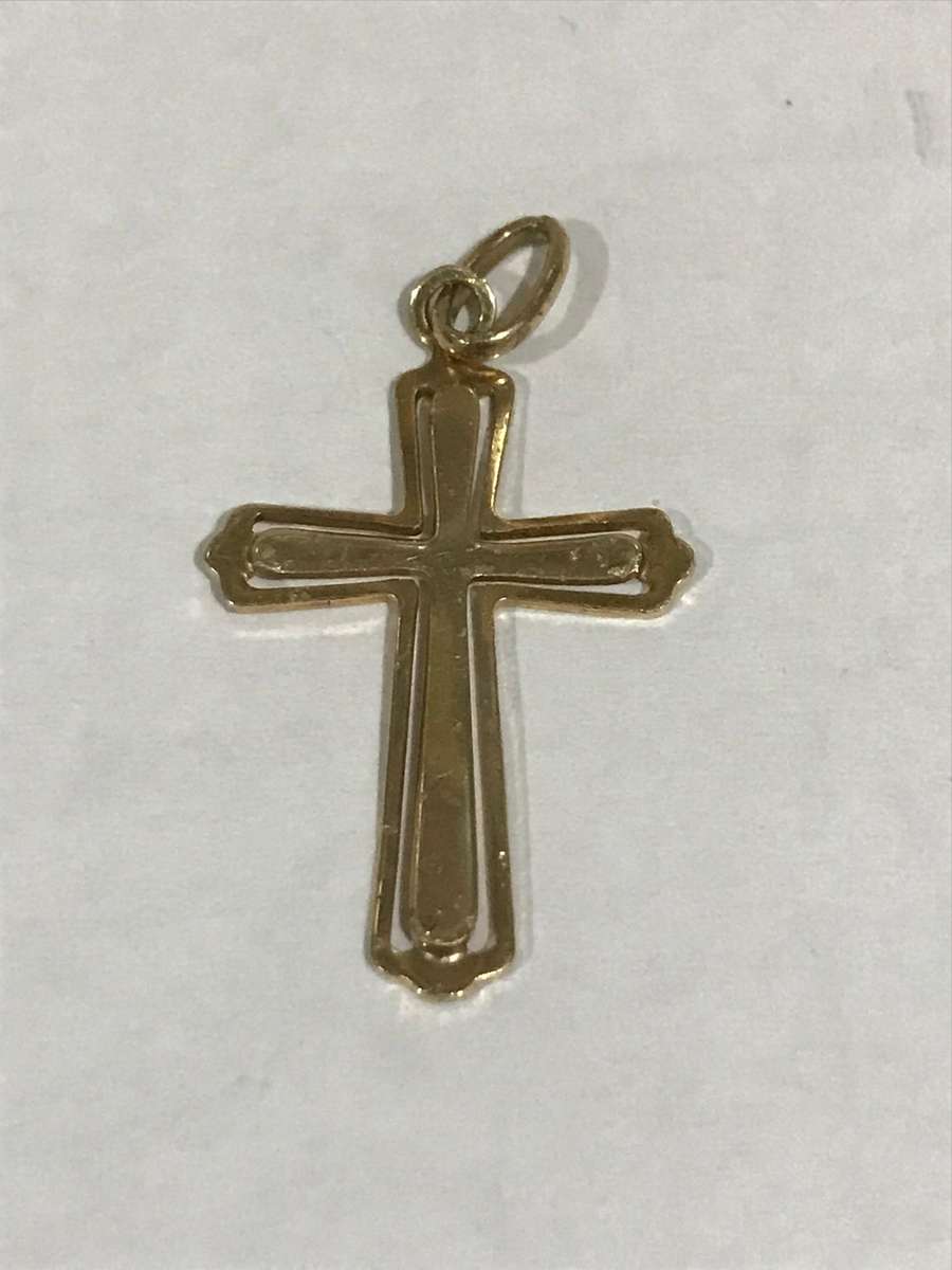 Solid 9ct Gold Cross, Marked 9k