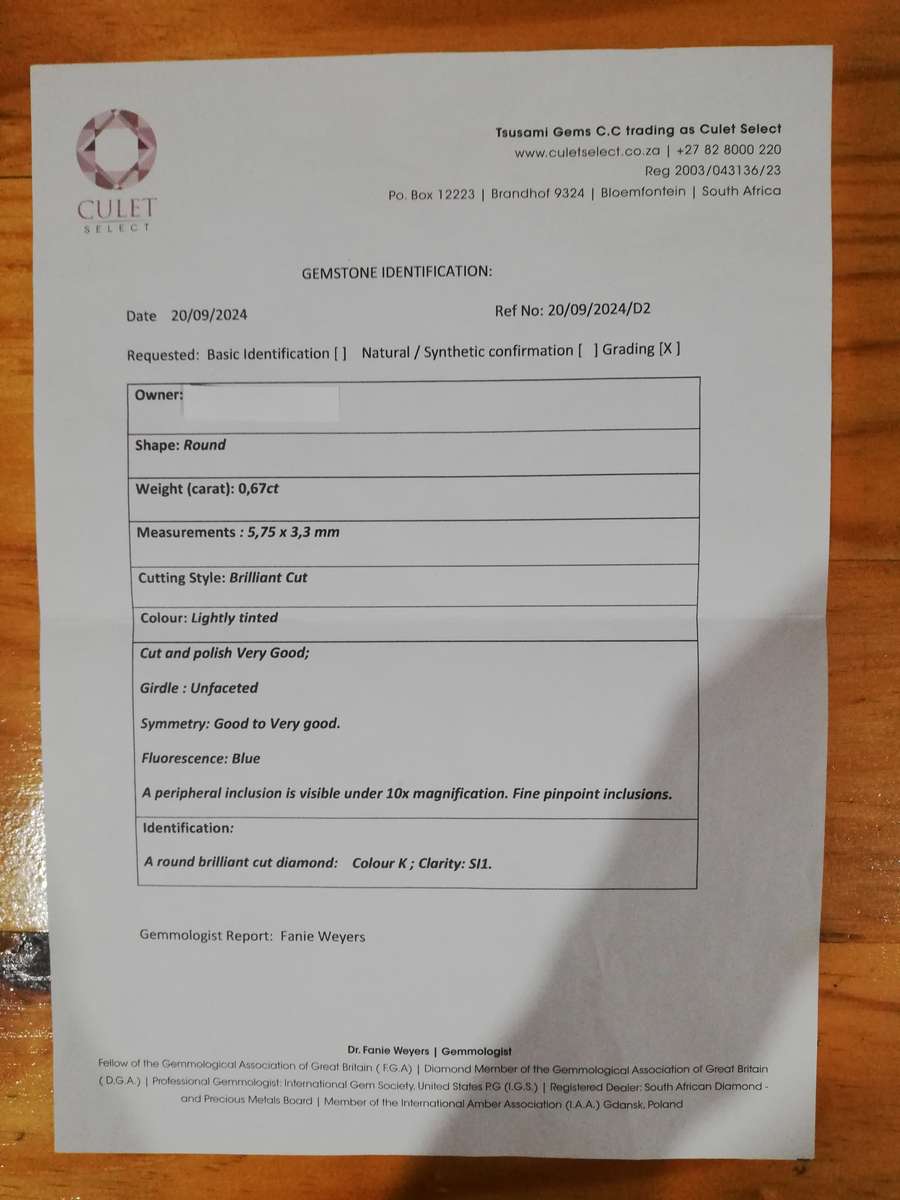 ** 0.67 CT ROUND DIAMOND * MINED NATURAL * REAL DEAL * PLUS CERTIFICATE * CRAZY R1 START **