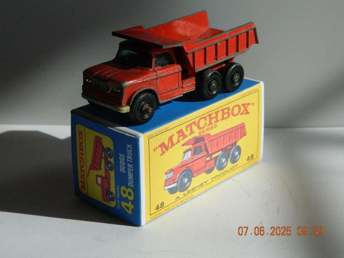 MATCHBOX SERIES  -  48  -  DODGE DUMPER TRUCK  -  ORIGINAL BOX