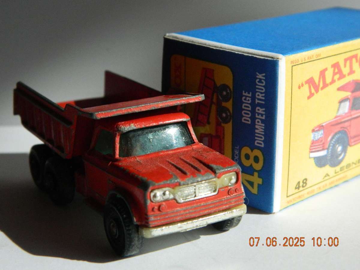 MATCHBOX SERIES  -  48  -  DODGE DUMPER TRUCK  -  ORIGINAL BOX