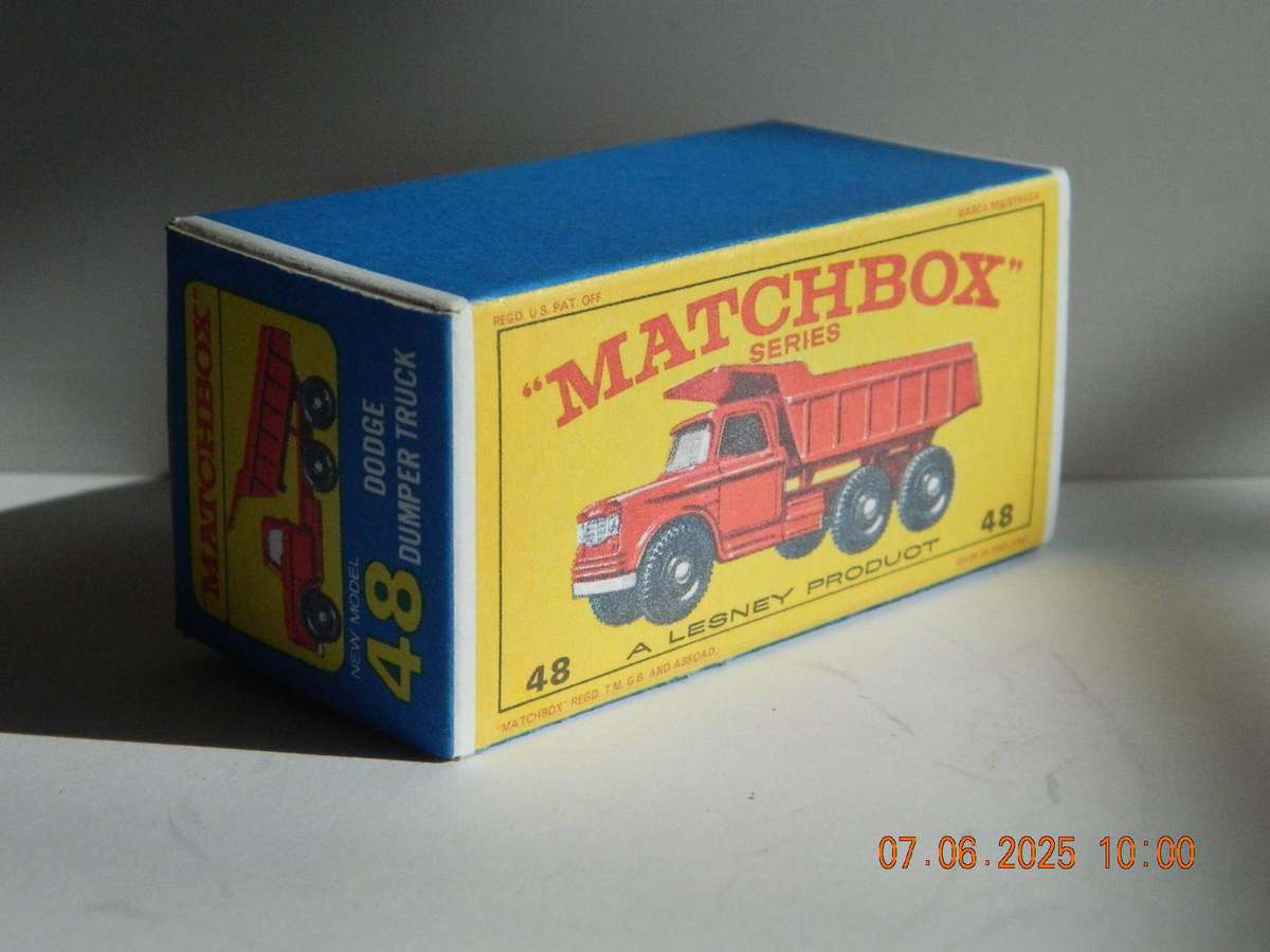 MATCHBOX SERIES  -  48  -  DODGE DUMPER TRUCK  -  ORIGINAL BOX