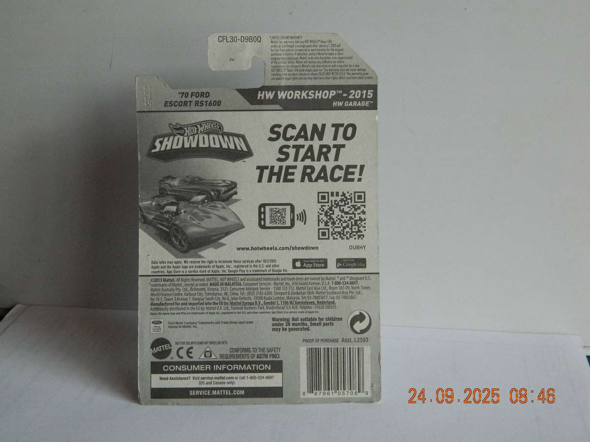 HOTWHEELS    -  CFL30-D9BOQ  -  1970 FORD ESCORT  RS 1600