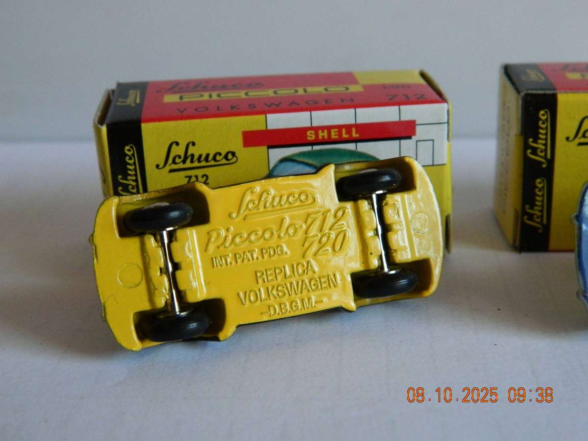 SCHUCO PICCOLO  -  -  VOLKSWAGEN BEETLE AND VOLKSWAGEN COMBIE BUS  -- (SET OF THREE VEHICLES)
